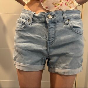 Wax Jean Blue Mid-Rise Cuffed Jean Shorts
